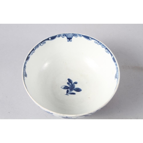 71 - A 19th century Worcester blue and white bowl with floral decoration 3