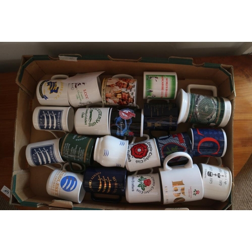 98 - A collection of cricket related souvenir mugs