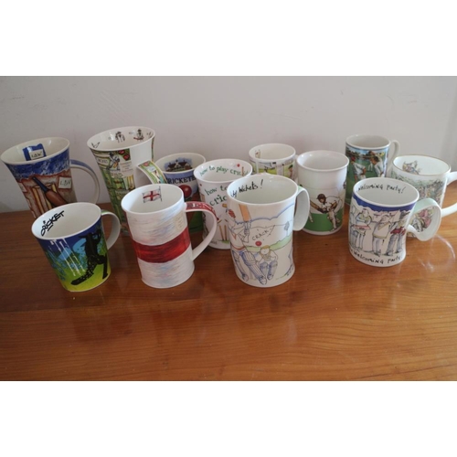 98 - A collection of cricket related souvenir mugs