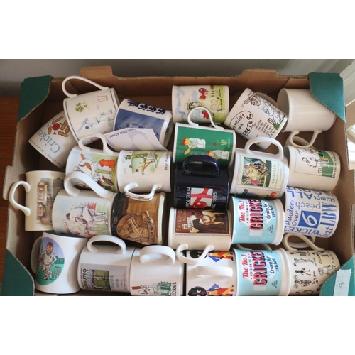 98 - A collection of cricket related souvenir mugs