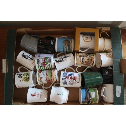 98 - A collection of cricket related souvenir mugs