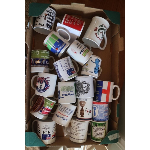 98 - A collection of cricket related souvenir mugs