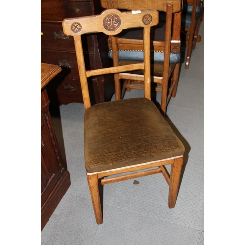 519 - A matched set of twelve mid Victorian carved oak  bar back dining chairs designed by AWN Pugin and m... 