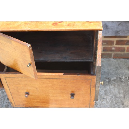 516 - A 19th century mahogany bedside cupboard, fitted one deep drawer, on bracket feet, 24 1/2