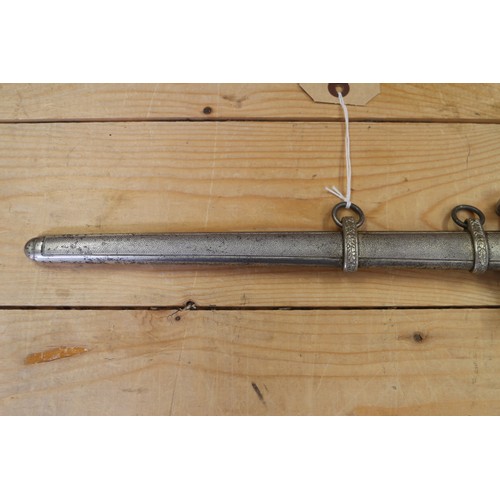 175 - An officer's German army dagger, in metal scabbard with aluminium crossguard and aluminium pommel, n... 