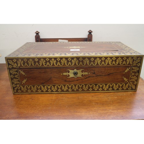 168 - A 19th century rosewood and brass inlaid writing slope, 20