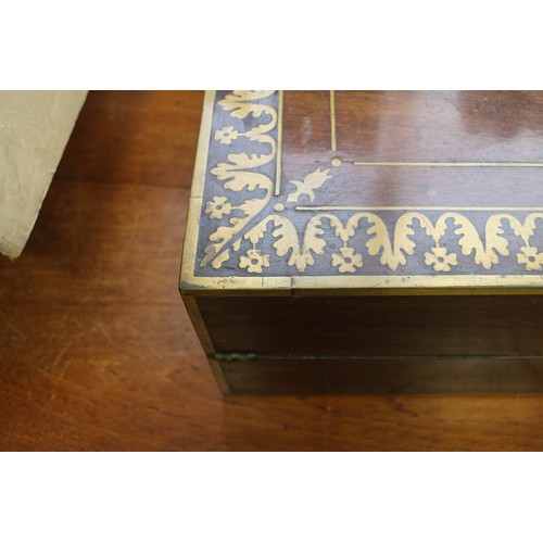 168 - A 19th century rosewood and brass inlaid writing slope, 20