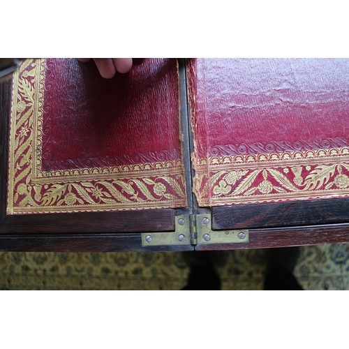 168 - A 19th century rosewood and brass inlaid writing slope, 20