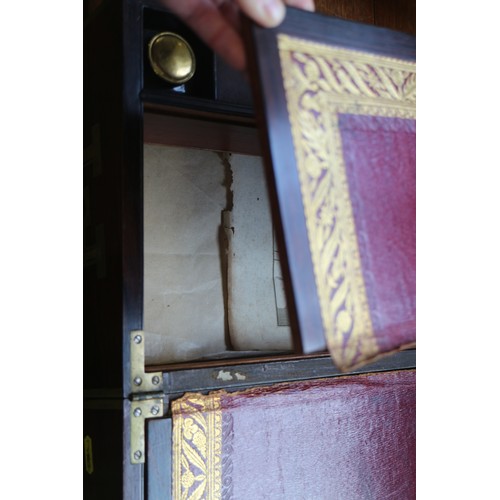 168 - A 19th century rosewood and brass inlaid writing slope, 20