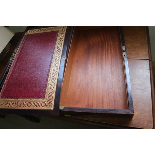 168 - A 19th century rosewood and brass inlaid writing slope, 20