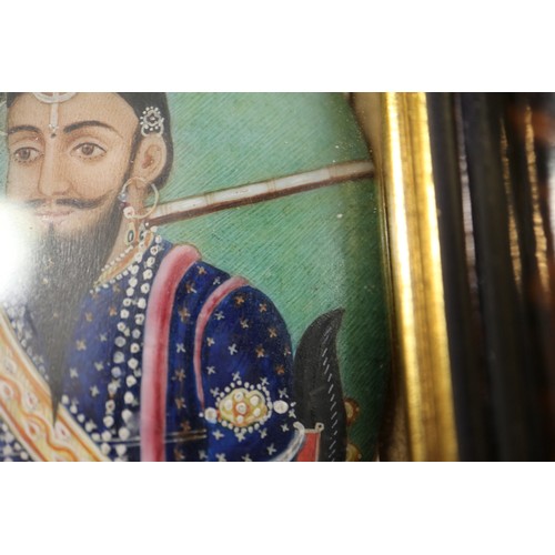 364 - A 19th century miniature portrait of a Sikh warrior with a matchlock, 3