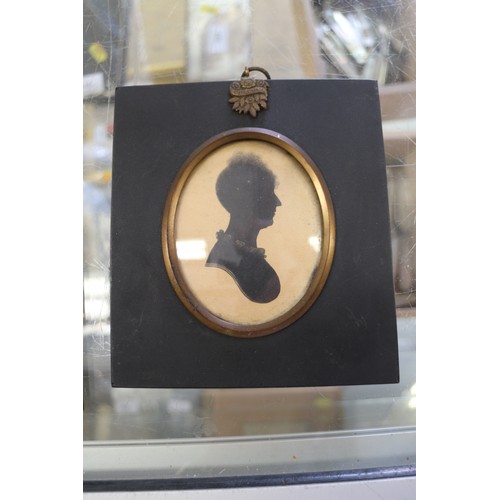 368 - S J Bond: a pair of early 19th century silhouettes, Mr and Mrs Farher, 3 1/4