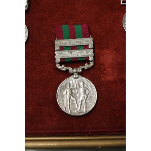 196 - A set of seven 19th century and early 20th century medals awarded to members of the Singh family, in... 