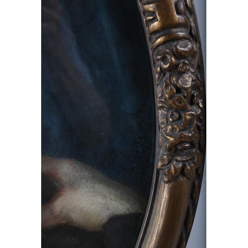 524 - Luigi Amato: a pastel portrait of an unknown woman with a fur collar, 22