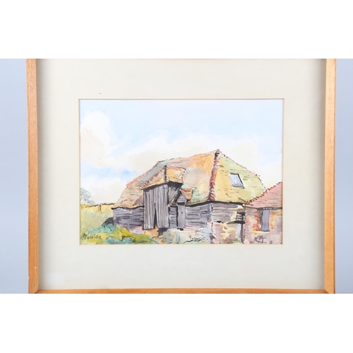 526 - A Fowler: eight watercolour landscapes and four still life studies, framed and glazed