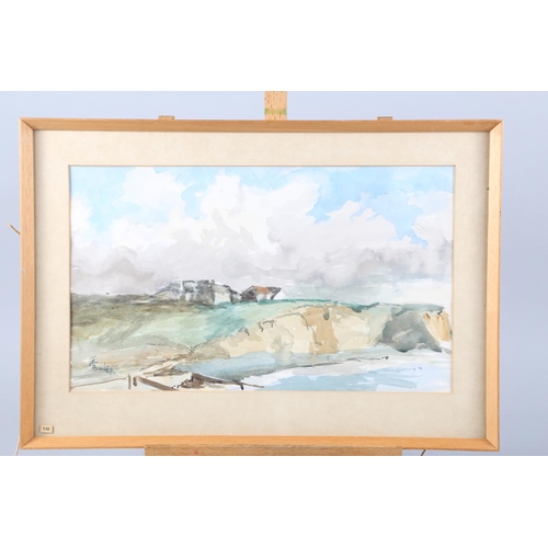 526 - A Fowler: eight watercolour landscapes and four still life studies, framed and glazed