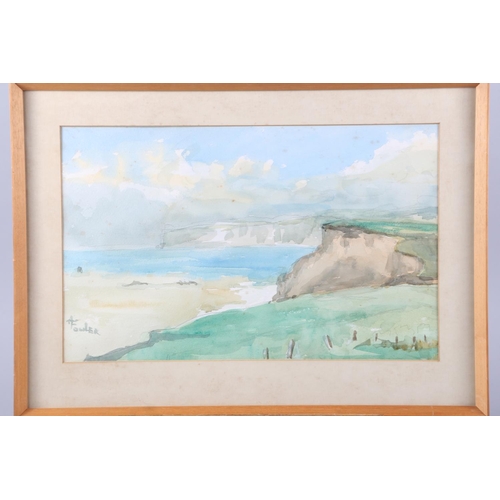 526 - A Fowler: eight watercolour landscapes and four still life studies, framed and glazed