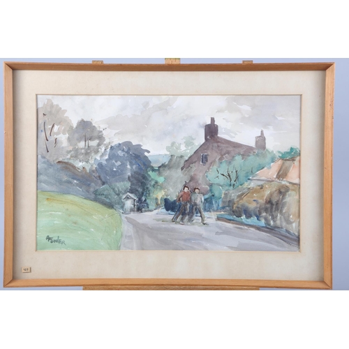 526 - A Fowler: eight watercolour landscapes and four still life studies, framed and glazed