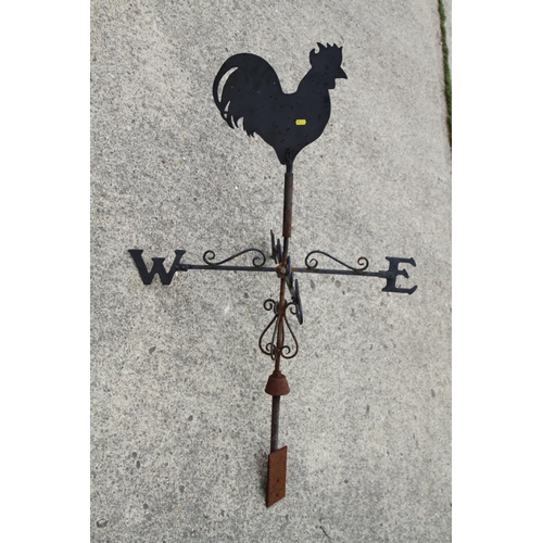 756 - A wrought iron cockerel weather vane, 32