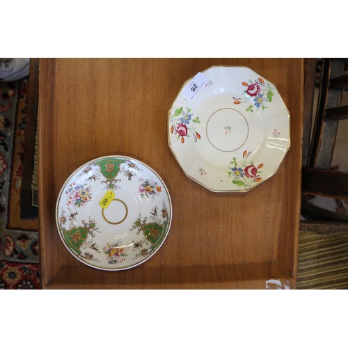 26 - A selection of 19th century English floral decorated cabinet cups and saucers