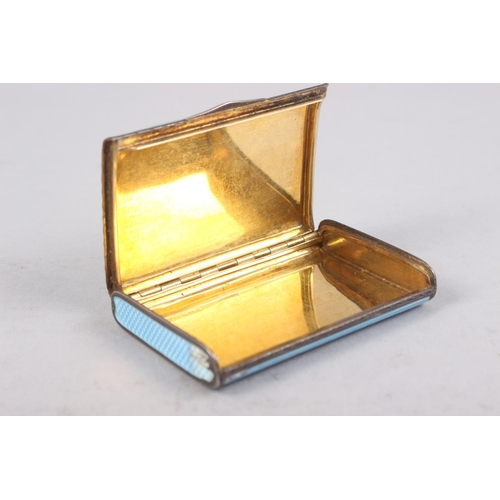 285 - An early 20th century silver gilt and oyster blue guilloche enamel box, 3