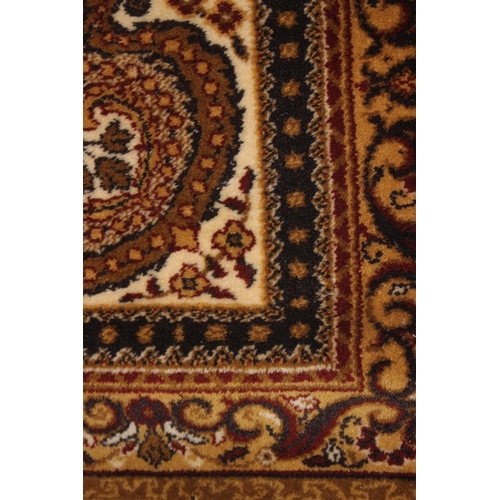 670 - A Persian garden style carpet, in shades of blue, brown, fawn, green and natural, 144