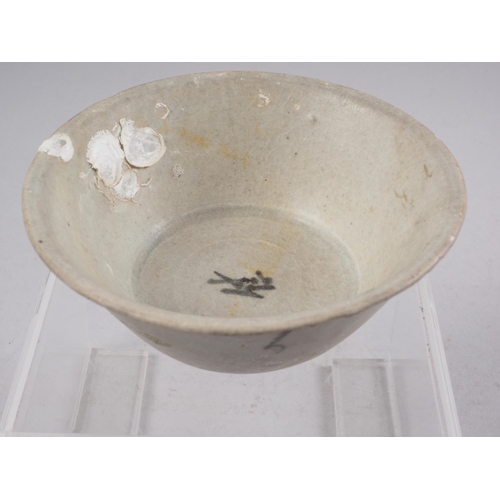 111 - A Chinese provincial bowl, recovered from the sea, 4 3/4