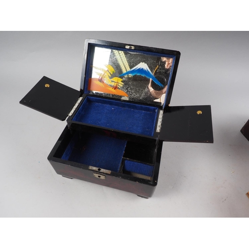 164 - A Japanese lacquered jewellery/music box, 8 1/4