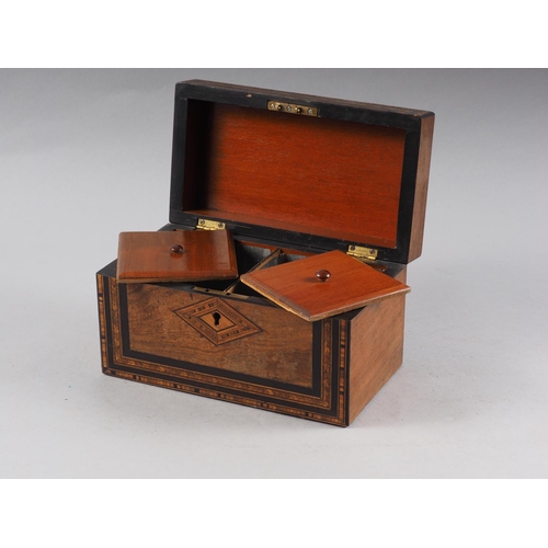 171 - A 19th century walnut and Tunbridge banded tea caddy, 9