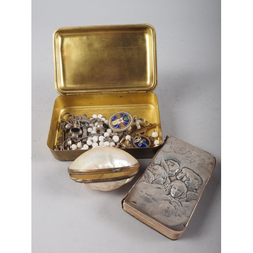 290 - A Common Prayer book with silver front cover, decorated Reynolds angels, a Christmas box, a sweethea... 