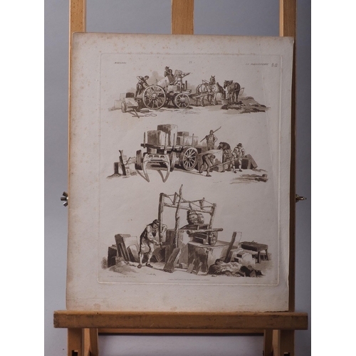 419 - A folio of 19th century and later etchings, aquatints and other prints, various subjects