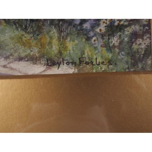 432 - Leyton Forbes: a pair of watercolours, cottage gardens, 7