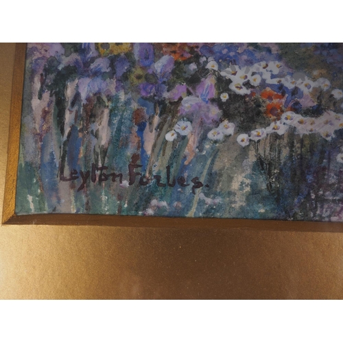 432 - Leyton Forbes: a pair of watercolours, cottage gardens, 7