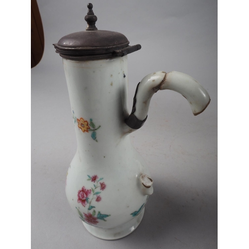 96 - A Chinese baluster vase with floral and insect decoration, 9 1/2