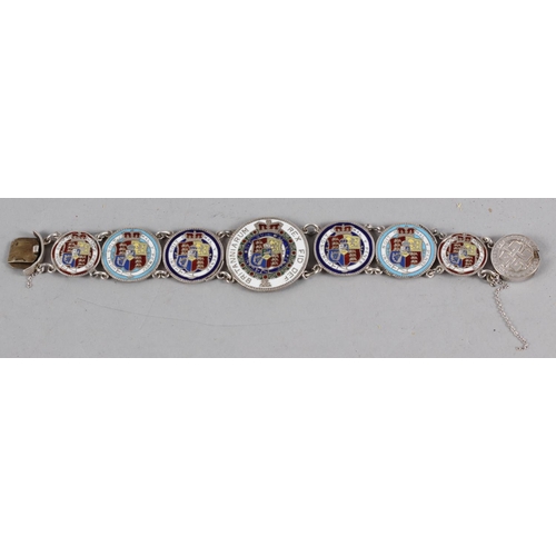 378 - A bracelet formed of enamelled Georgian silver coins