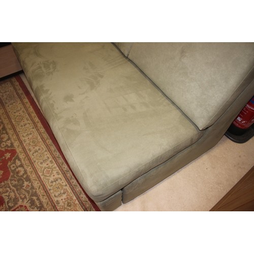 574 - A John Lewis? sofa double bed, upholstered in a green fabric, 48