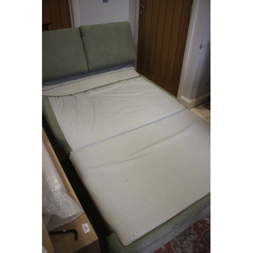 574 - A John Lewis? sofa double bed, upholstered in a green fabric, 48