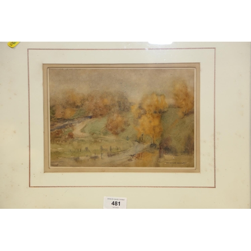 481 - William Arthur Lauri Carrick: watercolours, autumn landscape, 6 1/4