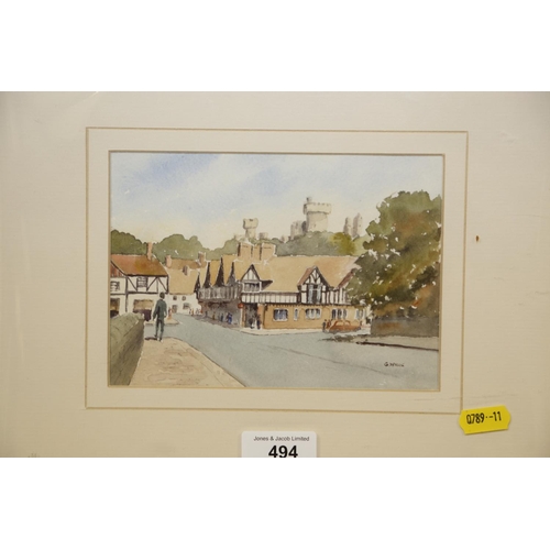 494 - A mid 19th century watercolour, 