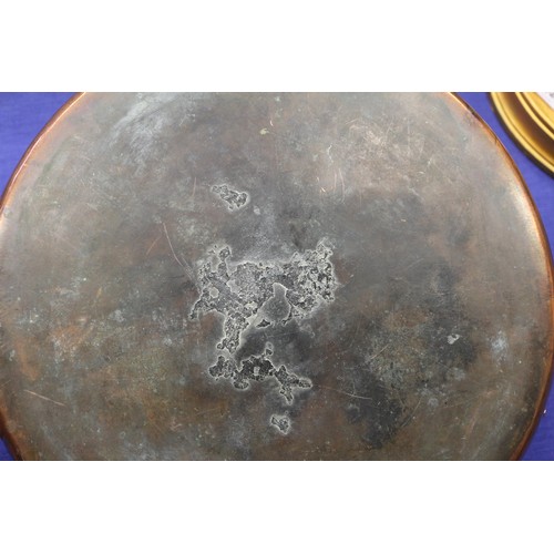 151 - A late 19th century copper two-handle preserve pan, 13