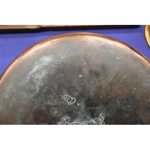 151 - A late 19th century copper two-handle preserve pan, 13