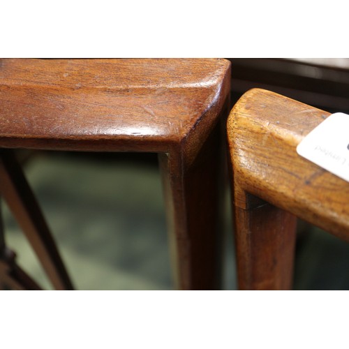 530 - A set of eight Georgian mahogany and satinwood inlaid, box and ebony strung dining chairs of Hepplew... 