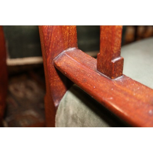 530 - A set of eight Georgian mahogany and satinwood inlaid, box and ebony strung dining chairs of Hepplew... 