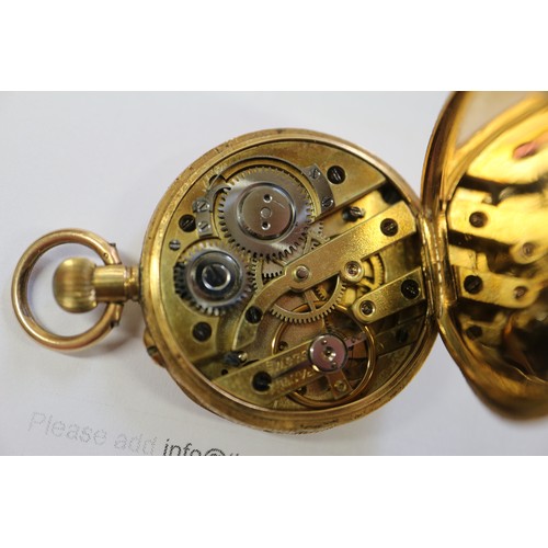 375 - A 18ct gold cased pocket watch, a lady's Tissot 9ct gold cased wristwatch and bracelet, 8g approx