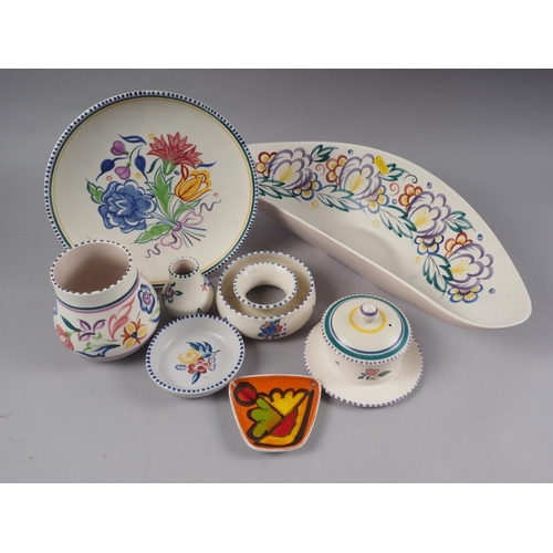 12 - A Poole floral decorated charger, inscribed WTL&S 1939, 13