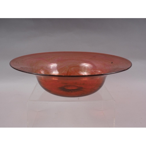 39 - A Monart brass glass bowl, 12 1/4