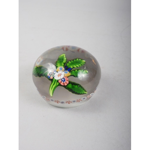 45 - A Clichy garland and flower spray paperweight, 2 1/4