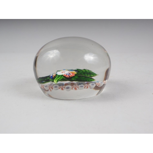 45 - A Clichy garland and flower spray paperweight, 2 1/4