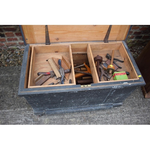 756 - A cabinet maker's tool chest, fitted 