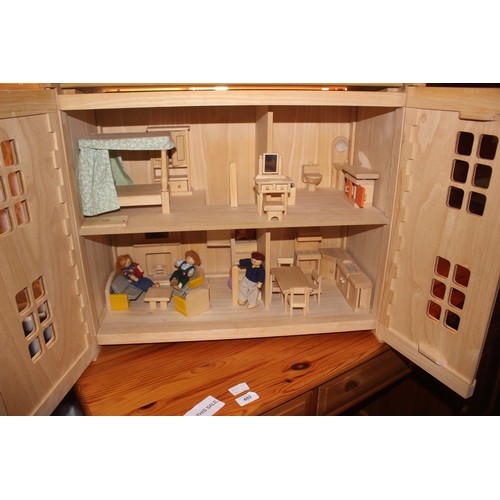 140 - A modern doll's house with furniture and accessories, 25